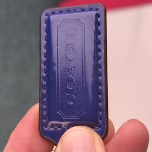 Blue Coach Hangtag Purse Charm 2" X 1"